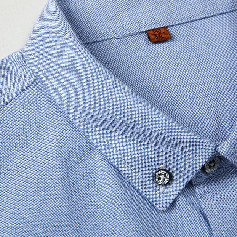 Plus størrelse vår og høst langermet skjorte herre 3x- 6xl 7xl 100%  bomull virksomhet fritids oxford skjorte (overdimensjonert )