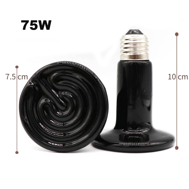 Mini lámpara de calefacción de cerámica infrarroja para reptiles, emisor de calor de 220V-240V, Bombilla de 50W, 75W, 100W, E27, bombillas cálidas para tortugas: 75W Type B