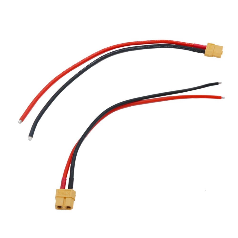 1pcs XT60 Battery Male/Female Connector Plug with Silicon 14 AWG Wire 14#100mm 40%Off