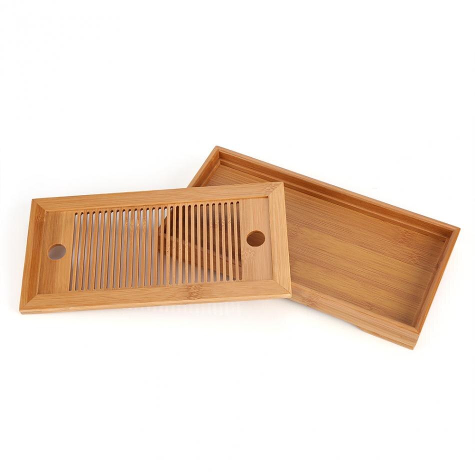 Bamboe Chinese Effen Thee Tafel Lade 27X14X3Cm Thee Lade Tafel Met Afvoer Rack Huishouden Thee dienblad Set Thee Board/Thee Tafel