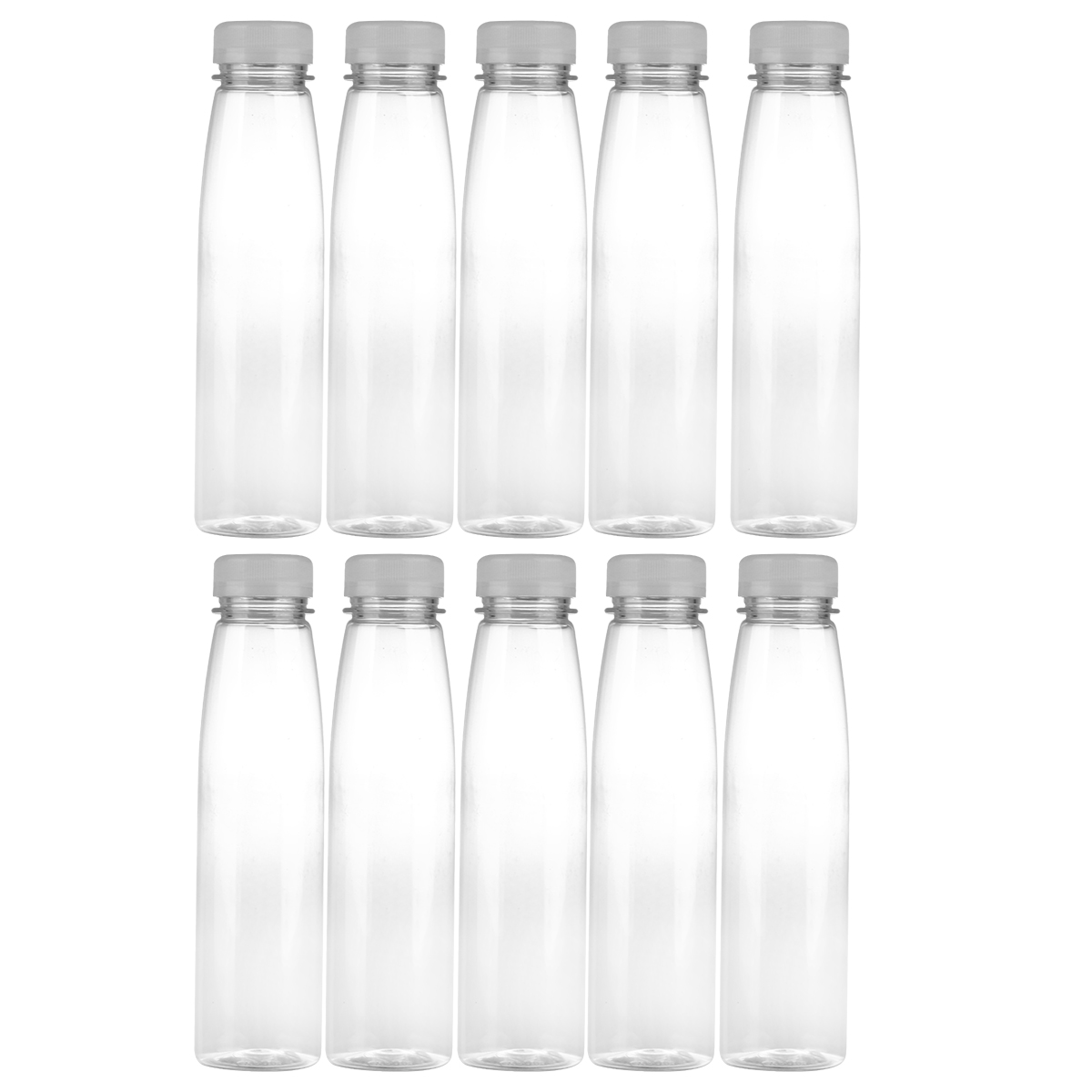 Liquid Water for Beverage Bottle Storage Bottles Transparent Plastic Bottles 10PCS: White