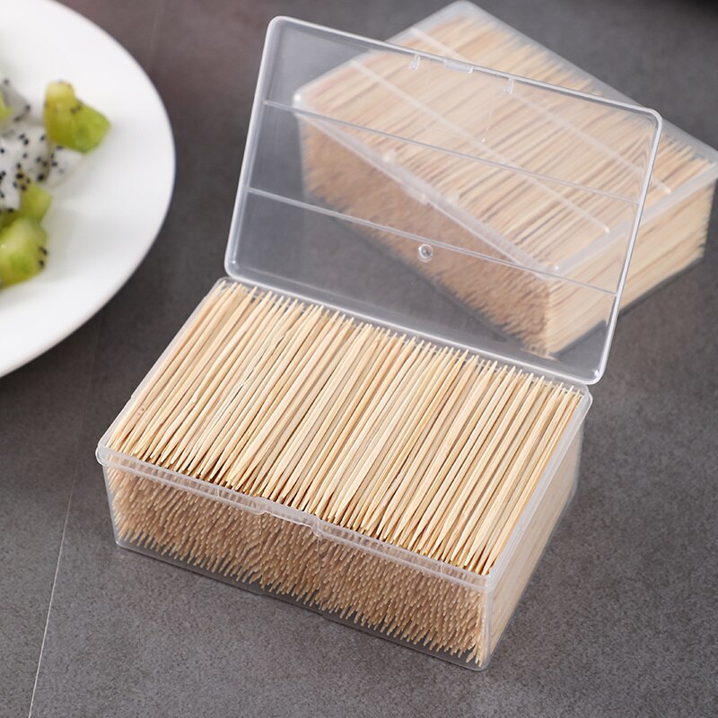 Double Head Natural Toothpicks Fruit Tooth Sticks 1000PCS / Box Worthy Bamboo Toothpick Disposable Family Restaurant Gadgets