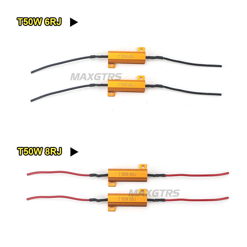 4x Universal Add-on 50W 6 8 ohm LED Load Resistor Car Led Light Bulbs Fix Error Free Canbus Cancel Decoder Turn Signal Blinker