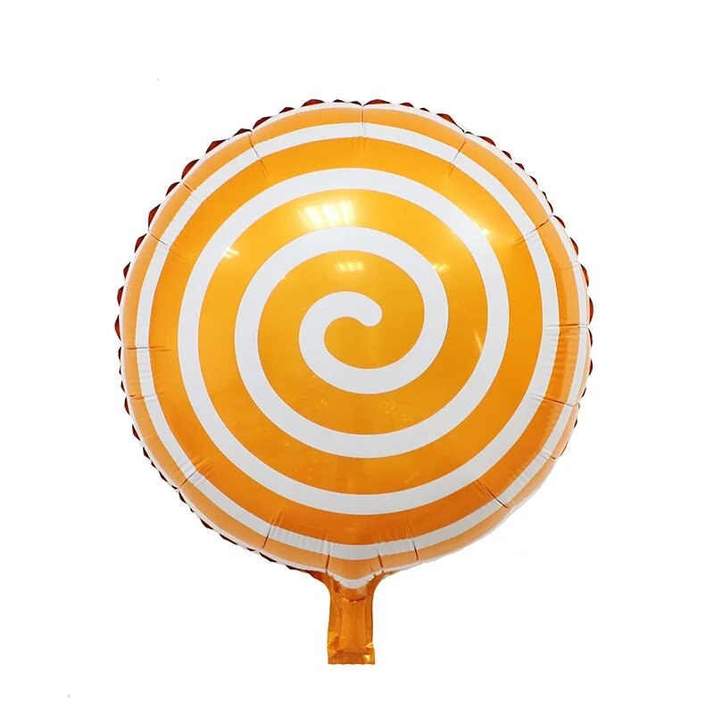 18 tommer runde slikkepinde folie balloner tillykke med fødselsdagen bryllup dekorationer glober forsyninger luftballoner oppusteligt legetøj: Orange