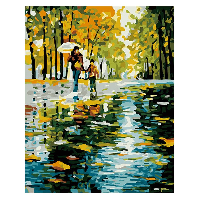 Paint For Adults and Kids DIY Oil Painting Kits Pre-Printed Canvas Love the Rain 2XPF