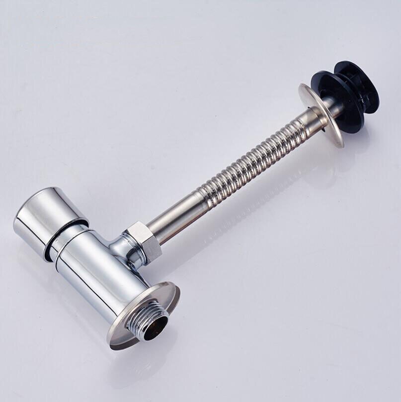 Wc Messing Drukknop Urinoirspoeler Met Gepolijst Chroom Badkamer Vertraging Urine Klep Pee zelfsluitende Flush Valve