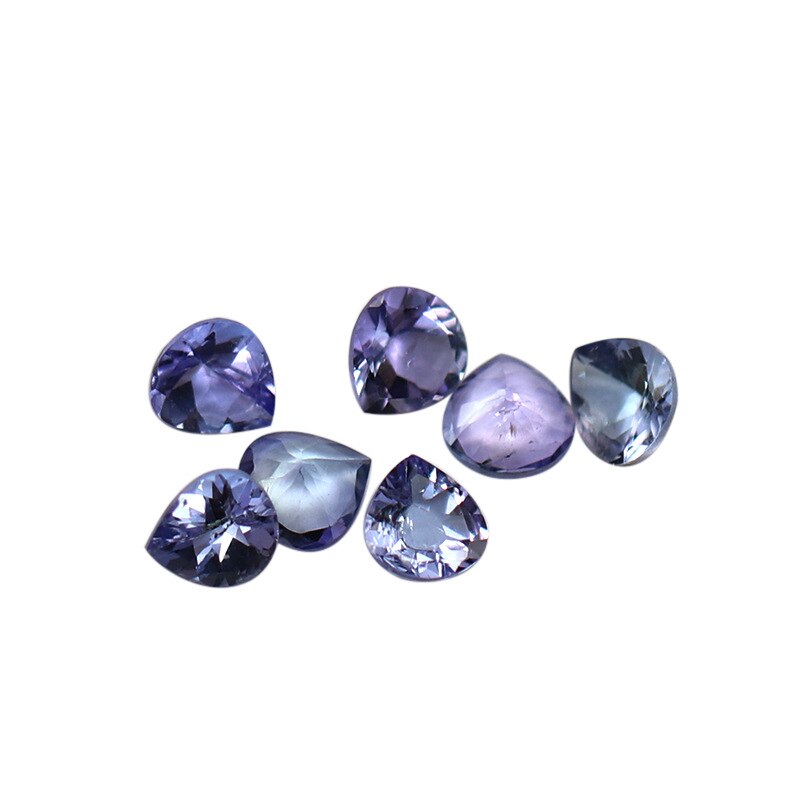 Shipei 1 Pcs 4*4 Mm Liefde Hart Natuurlijke Blauw Paars Tanzanite Losse Edelsteen Diy Decoratie Sieraden Accessoires