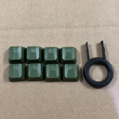 8 keys/set ABS QWERASDF key caps mechanical keyboard anti-skid backlit keycaps with free key cap puller: Green