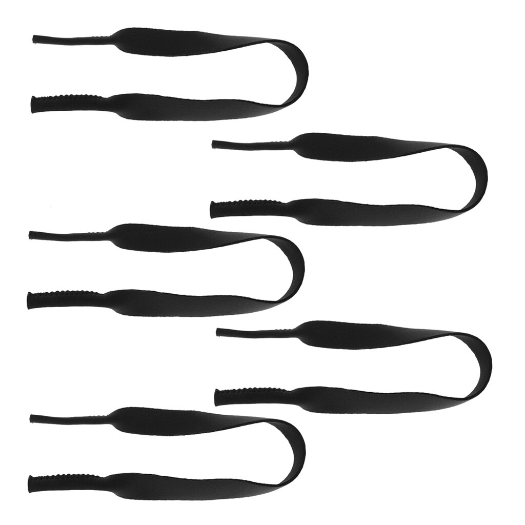 5x neopren sportband solglasögon glasögon hållare glasögon nackband: Svart