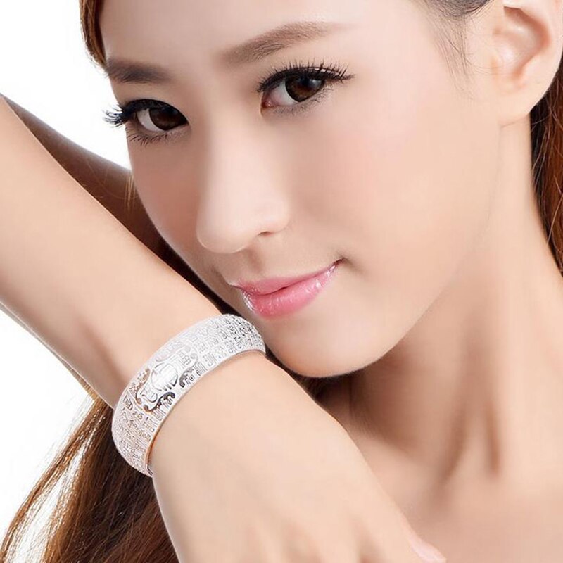 925 Sterling Zilver Chinese Karakter Armband Knoop Vintage Vrouwen Charm Armbanden Sieraden Voor Vrouwen Etnische Sieraden SY317