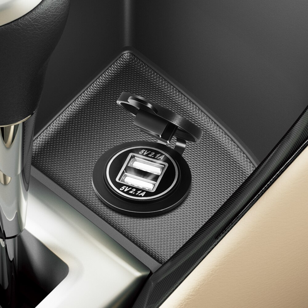 12V-24V LED Car Dual USB Charger Cover for toyota corolla chr auris auris avensis t25 hilux camry for volvo s60 v40