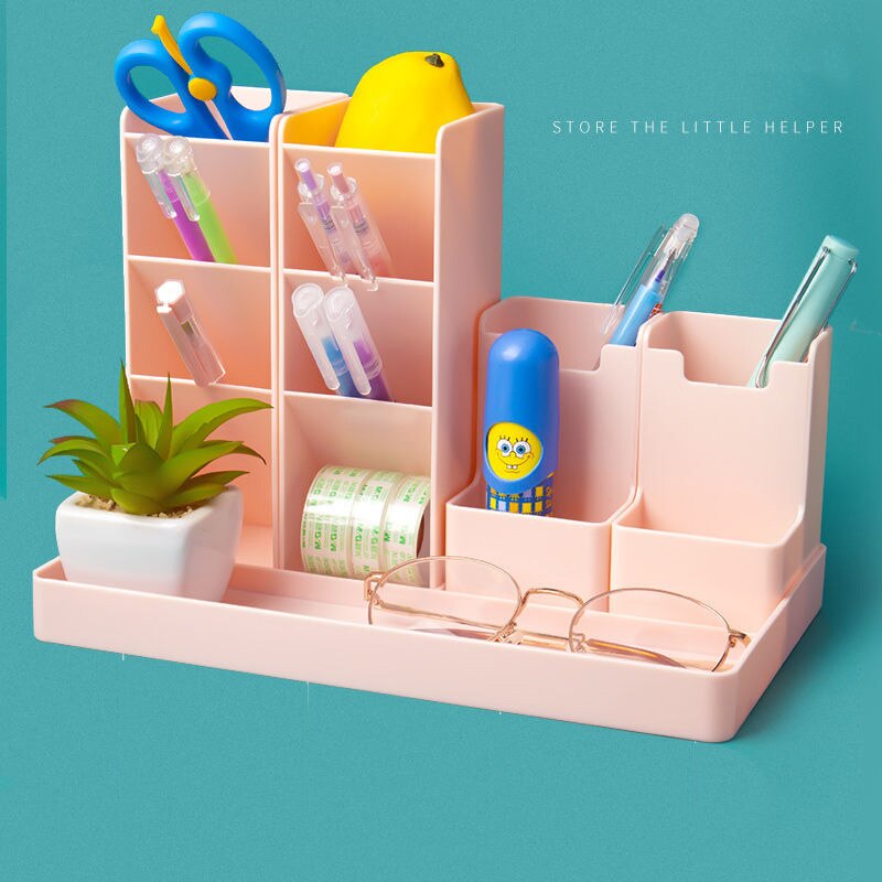 Large Capacity Desk Pen Holder Pencil Storage Box Desktop Organizer Stand Case School Office Stationery