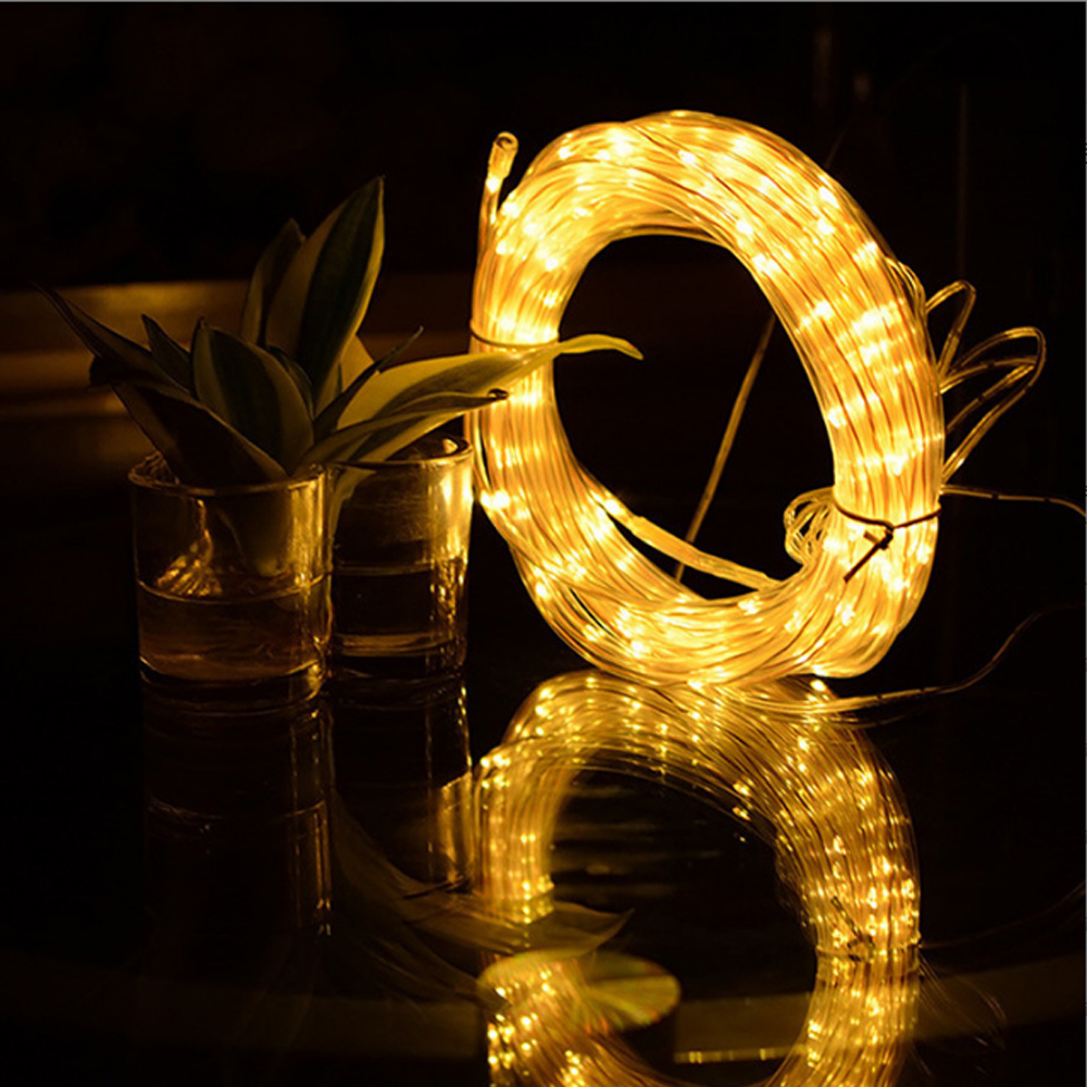 Solar LED Lichtslingers Dek Outdoor Waterdichte Tuin Lichtslingers Waterdichte Lichtriem Kerst Patio Boom Party Decor Lamp ﻿