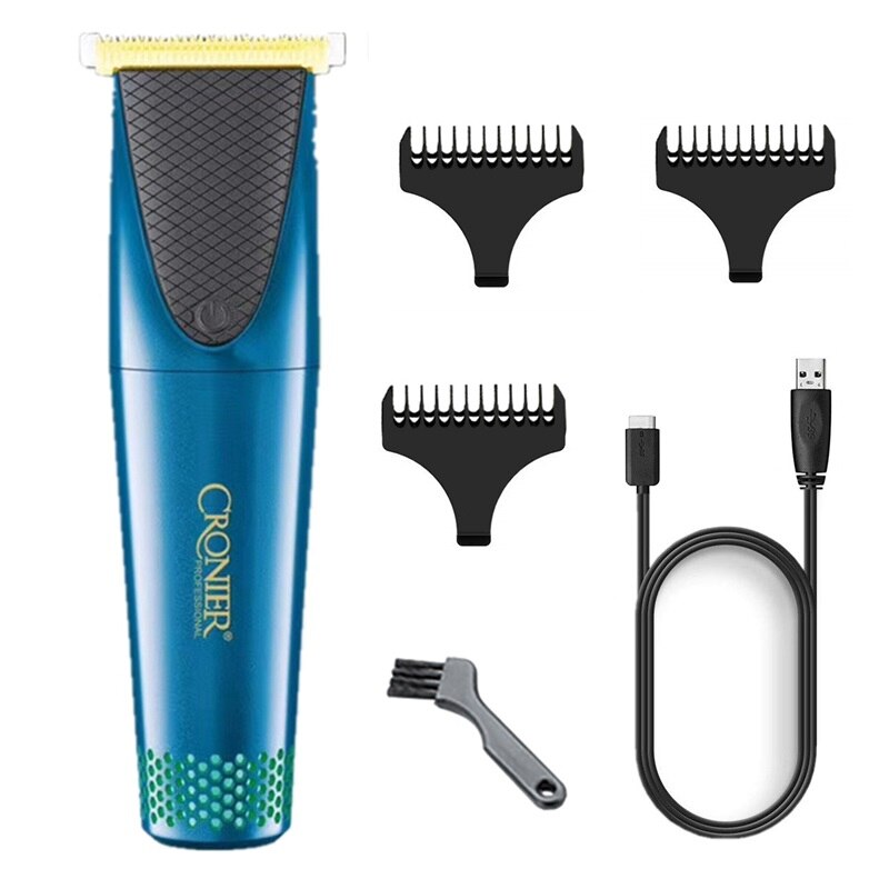 Powerful hair trimmer beard trimer rechargeable usb hair clipper men razor edge electric hair cutter machine haircut kit: Blue