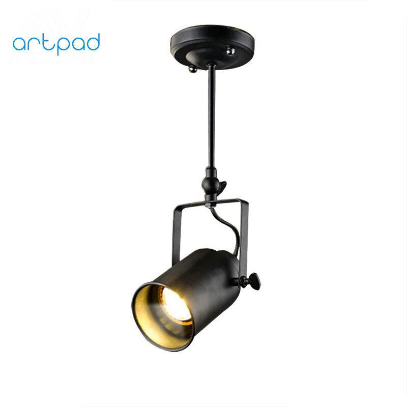 Artpad American Vintage Retro E27 COB LED Spotlight Ceiling Rotatable 5W Rail Track Light Fixture For Coffee Clothes Shop Decor