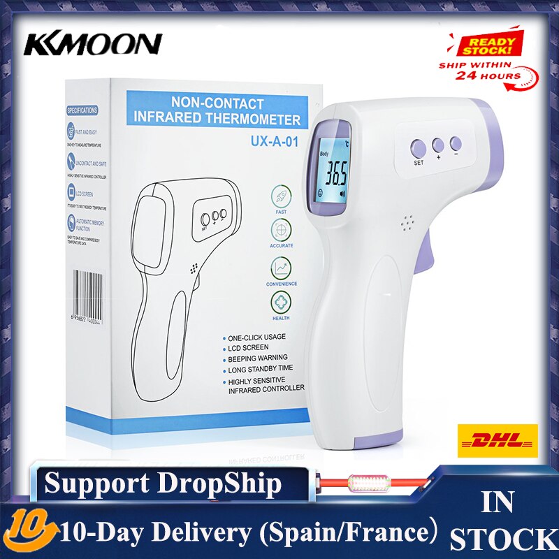 Termómetro para la frente sin contacto, infrarrojo, LCD, medidor de temperatura corporal, herramienta de medida Digital de fiebre para niños y adultos: MD1349