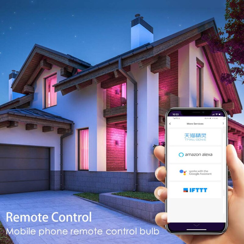 15W 110V/220V Smart Bulb E27/B22 Dimmable Wifi Cold&Warm APP Voice Control Smart Lamp Dual-color Smart Bulb Home LED Lighting