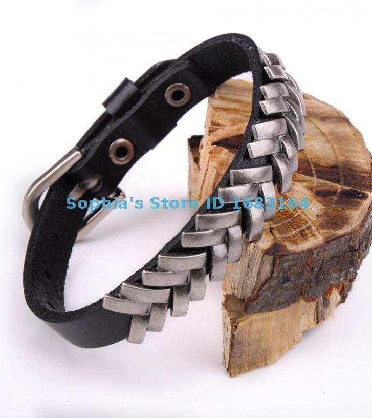 BL35 Schwarz Felsen Punk unisex Frauen Männer Armbinde Metall Besetzt Leder Armbinde Neue: Ursprünglich Titel