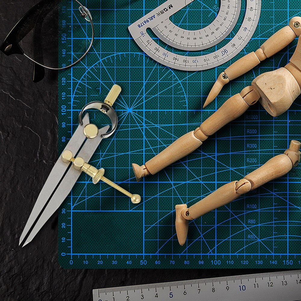 2pcs Sewing Tools Drafting For Woodworking DIY Leather Compass Geometry Drawing Portable Multifunctional Adjustable Wing Divider