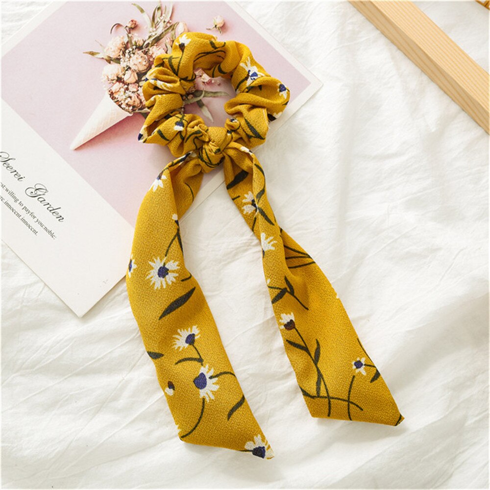 Chiffon Streamers Ponytail Tassel Hair Ring Ribbon Women Hair Rope Bow Hair Accessories Tied Hair Style Tool: 1