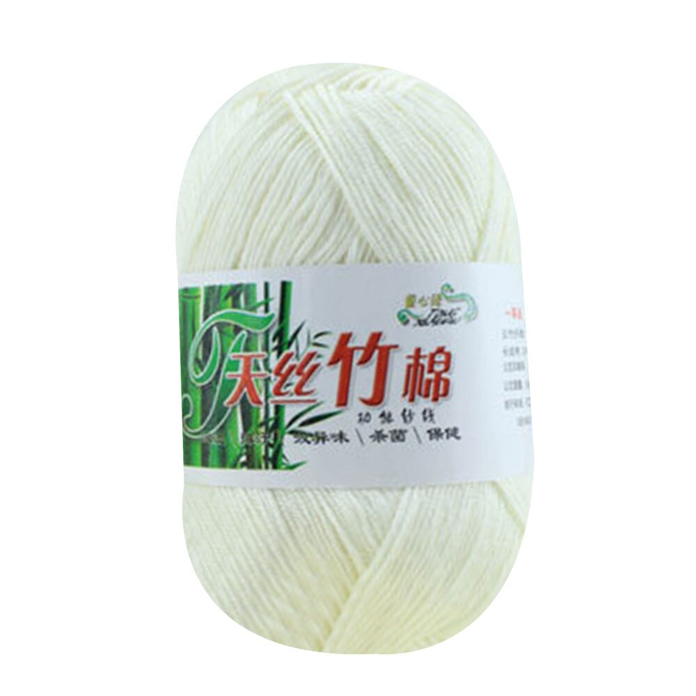 Bamboe Katoenen Garen Zachte Kamgaren Weven Sjaal DIY Draad Breien Handschoen voor Stof voor Handwerk: 02 milk white 