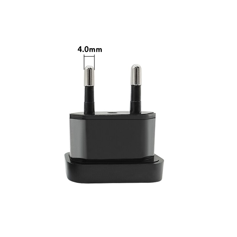 4.0/4.8mm USA CN Socket to EU Plug Adaptar with Security Door AC Power Adapter Travel Wall Charger Electrical Plug White black: 4.0 PLUG black