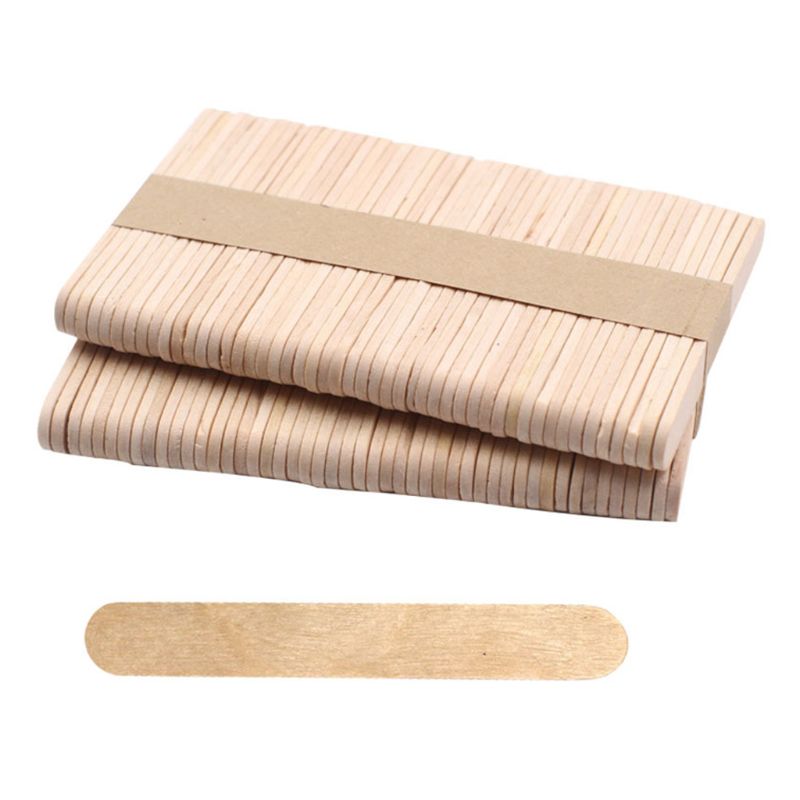 200pcs/lot Wood Popsicle Stick Disposable Handmade Ice Cream Stick DIY Material 72XC: Dark Khaki