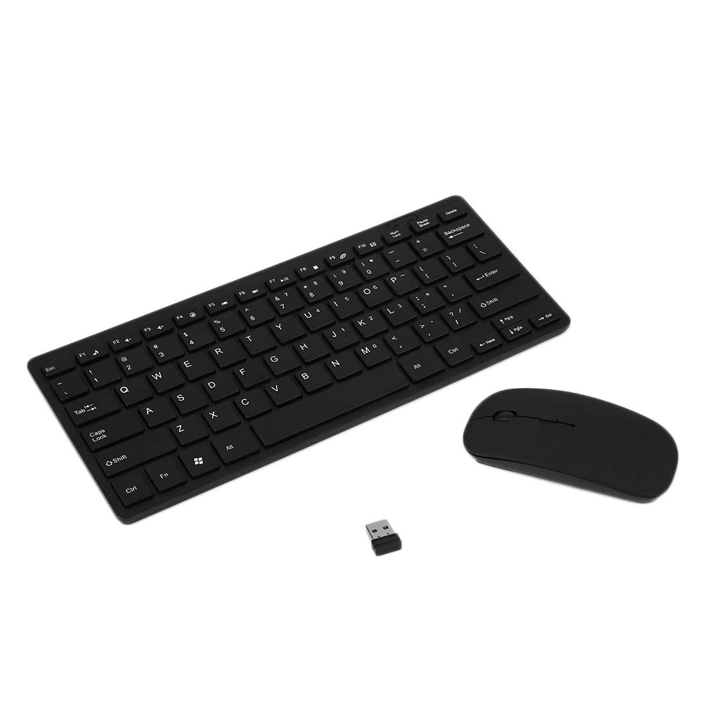 Multimedia 2.4g draadloze micro usb oplaad mini toetsenbord muis combo usb draadloze ontvanger toetsenbord muis set
