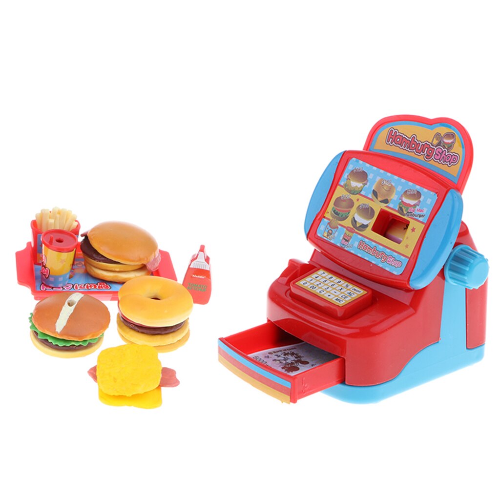 Simulation Fast-Food-Restaurant Kassen Spielset Kinder kinder Pretend Spielen Spielzeug Geburtstag Fit für Jungen & Mädchen