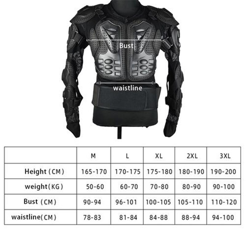 Motorjas Beschermen Full Body Full Body Armor Spine Borst Bescherming Jassen Motocross Racing Kleding Pak M-XXXL