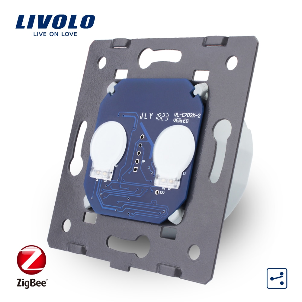 Livolo Eu Standaard, Basis Van Zigbee Touch Schakelaar, 2 Gang 2 Way App Controle Smart Switch Zonder Glass Panel, Ac 220 ~ 250 V, VL-C702SZ