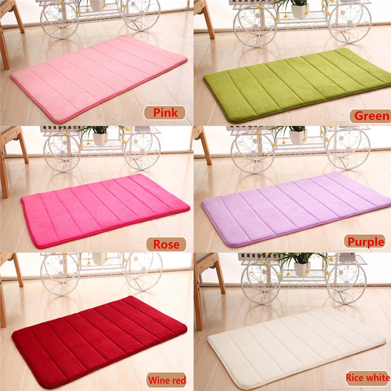 40X60 Cm Thuis Badmat Coral Fleece Badkamer Tapijt Antislip Foam Tapijt Vloer Absorptie Wasbare Thuis keuken Deurmat