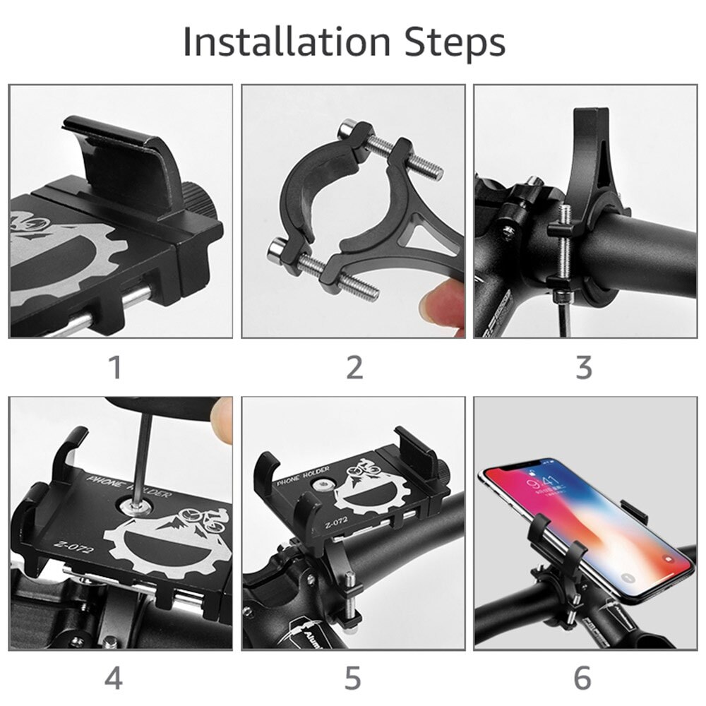 Brand G-81 Aluminum Bicycle Phone Holder for 3.5-6.2 Inch Smartphone Adjustable Support GPS Bike Phone Stand Mount Bracket