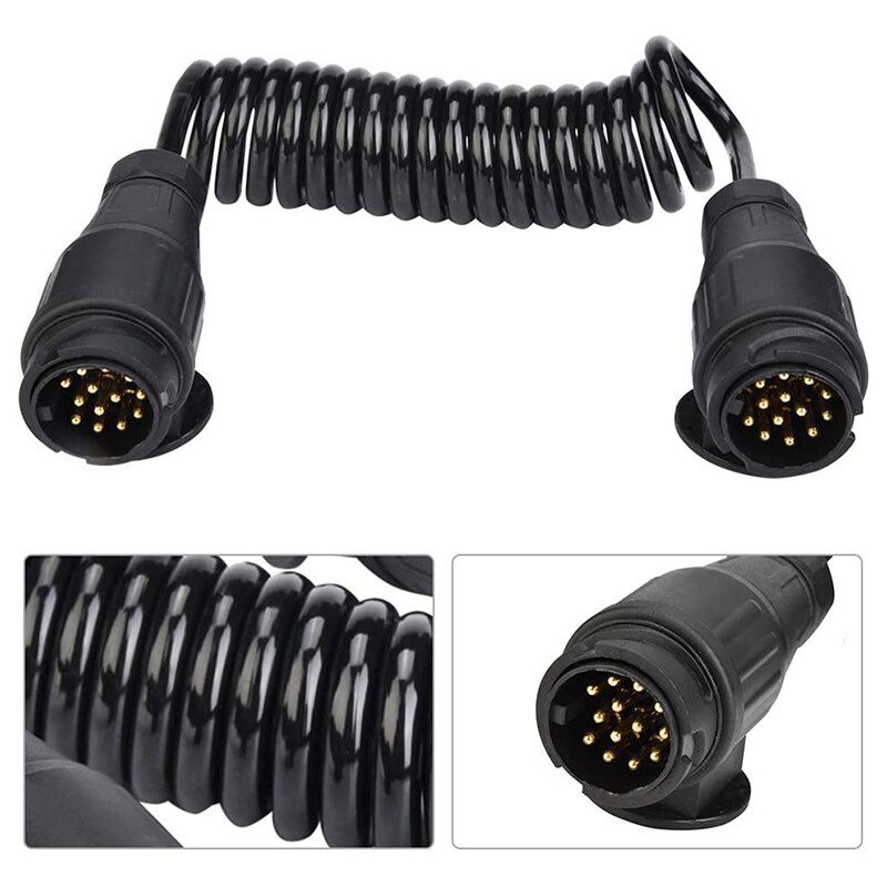 Adapter Europe Style 13 Pin Trailer Plug Wiring Spring Cable Connector Adapter for Car Trailer Caravan Truck