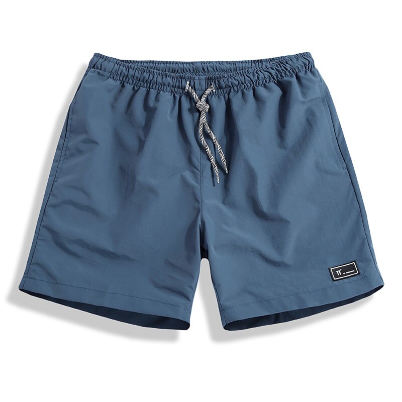 Shorts mænd sommer plus size tynde hurtigttørrende strandbukser afslappet sport korte bukser tøj spodenki kort homme: Søblå / L