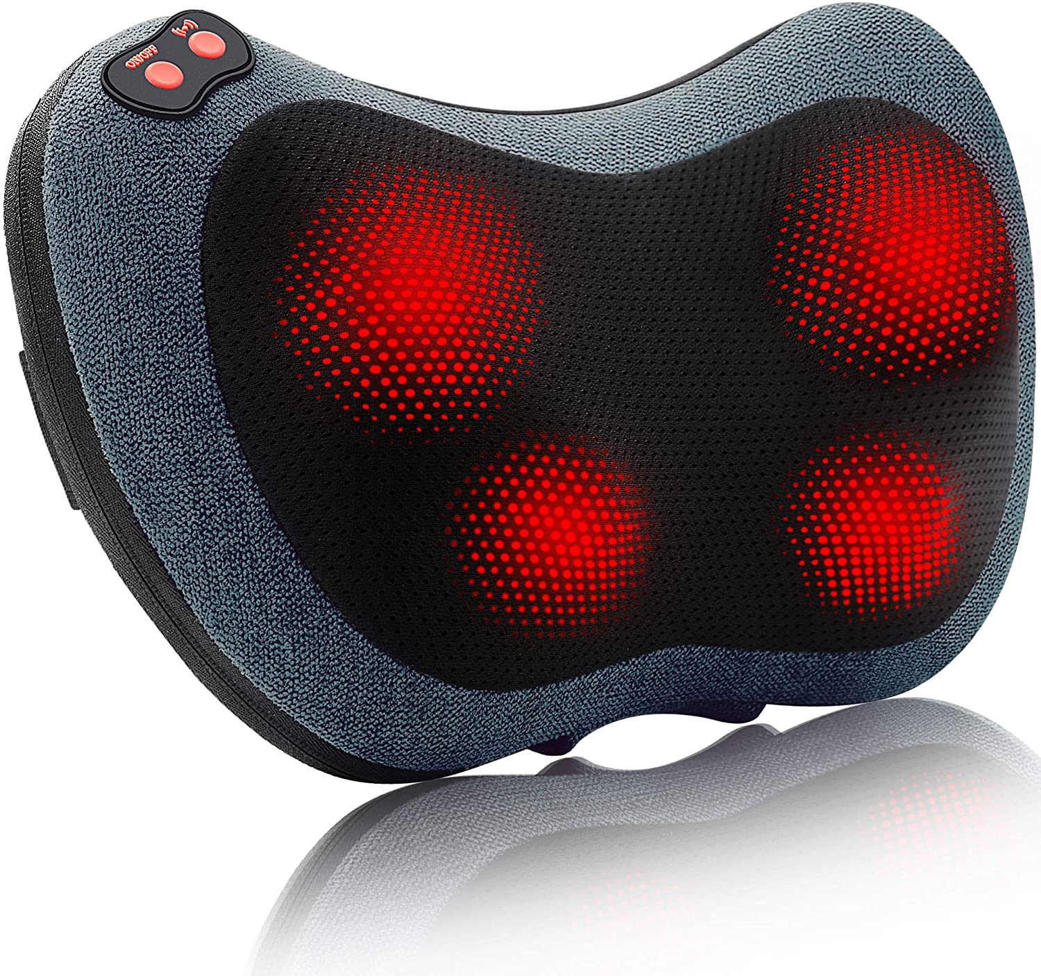 Back Massager with Heat,Shiatsu Back and Neck Massager with Deep Tissue Kneading,Electric Back Massage PillowCar,Office,home: UK / Cyan Blue