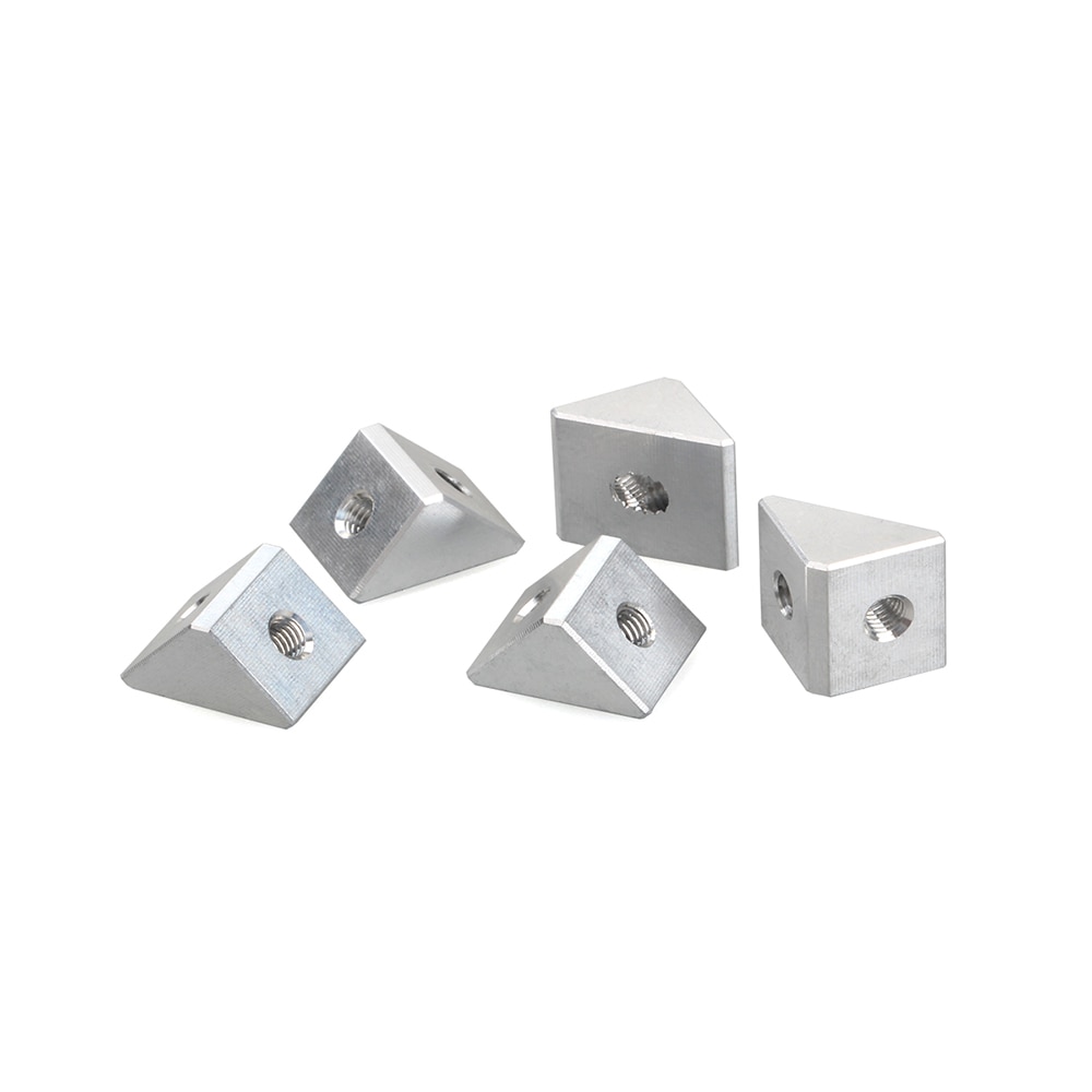 3DSWAY 3D Printer Parts Screw Nut Bracket Fixing Piece Sheet Connector Aluminum Block Triangle and Cube DIY Accessories 5pcs