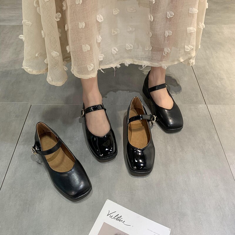 Forår små lædersko kvindelige japanske søde runde hoved lolita dukke sko retro mary jane sko kvinder