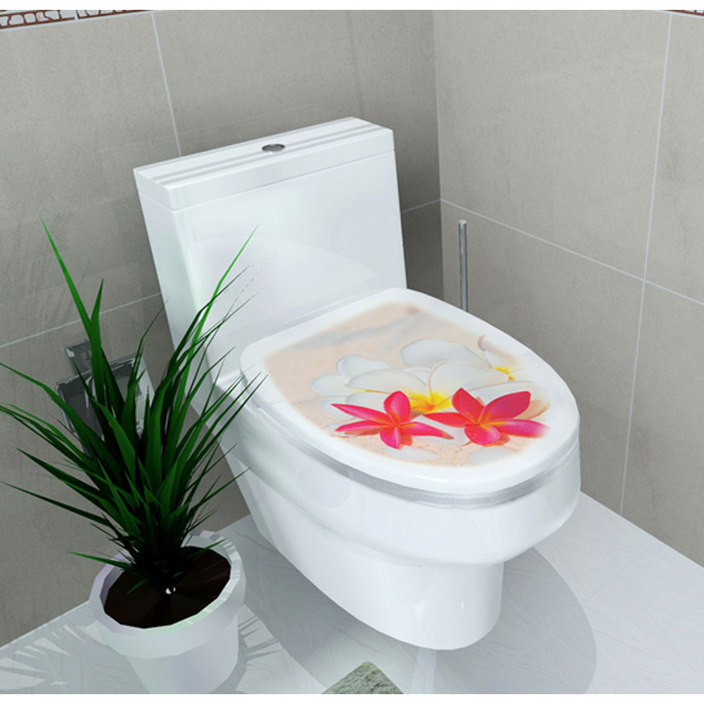 3d toilet låg klistermærke søstjerne skal mønster vinyl kunst vandtæt tapet aftageligt badeværelse mærkater wc toilette plakat: W