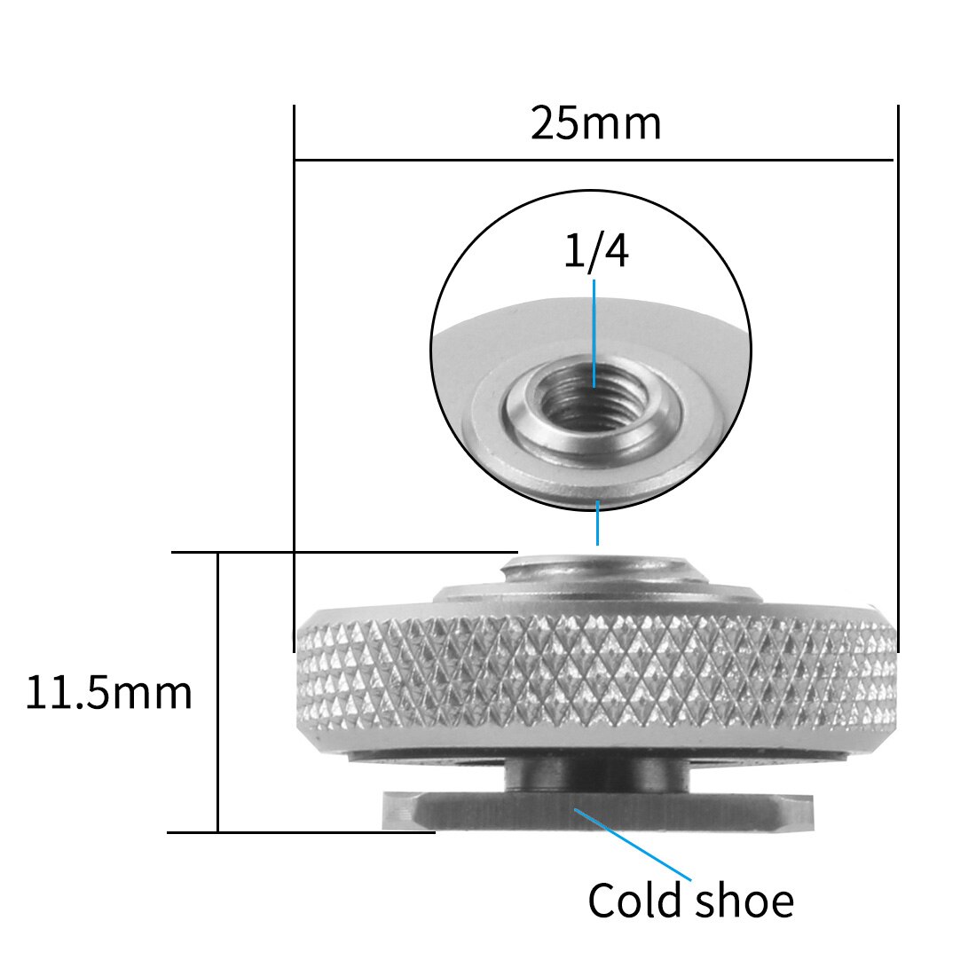 Bgning Rvs 3/8 &quot;Tot 1/4&quot; Inch Schroefdraad Adapter Schroef Single Layer Koude Schoen Beugel Seat Voor dslr Camera Kooi