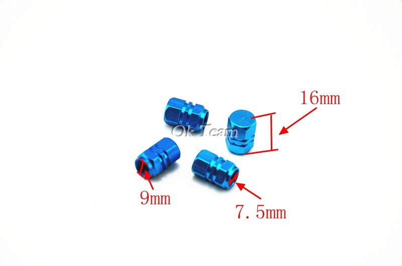 4 stks Universele Aluminium Autoband Air Ventieldopjes Fietsband Ventieldopje Autowiel Styling Ronde Rode Blauw Zilver goud