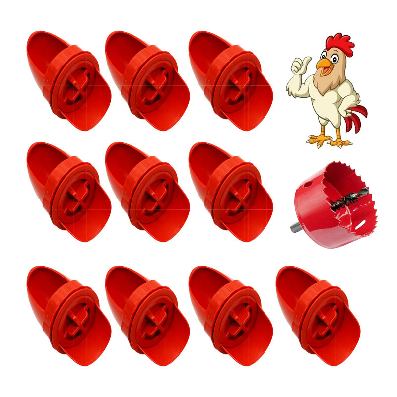 Comedero para pollos, alimentador para aves de corral, puerto artesanal, Kit de alimentación por gravedad, a prueba de lluvia, sin residuos, comederos para cubos, barriles, contenedores, trozos