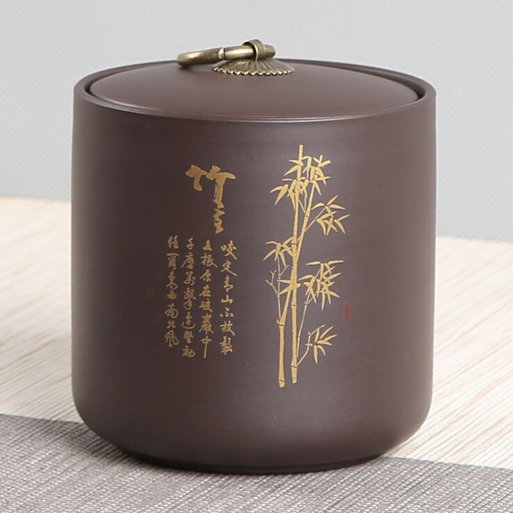 Airtight Canister Zisha Tea Box Kitchen Storage Bottles Jars Food Container Grains Tea Coffee Beans Grains Candy Jar Containers