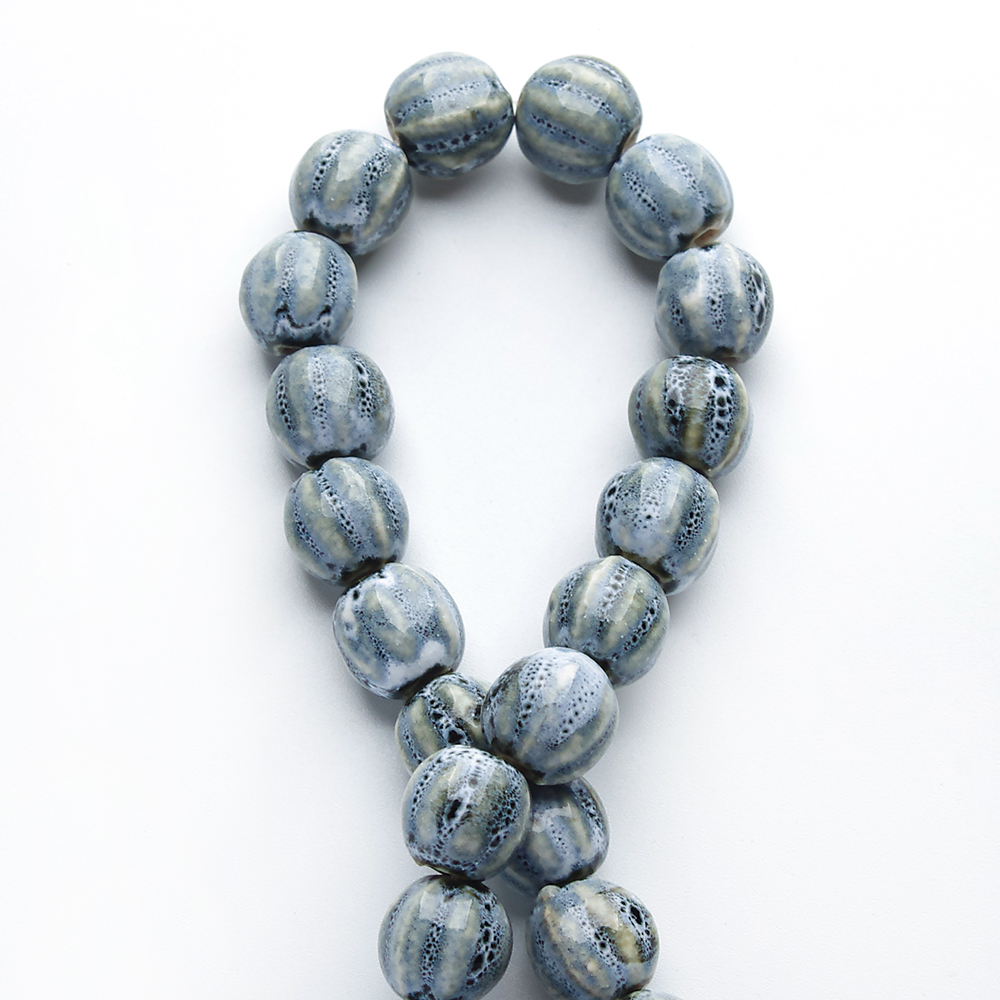 1 hebra 28 Uds. Cuentas redondas de cerámica de 1,1 cm porcelana hecha a mano DIY para la fabricación de joyas fabricación de cuentas de porcelana esmaltada: Blanco