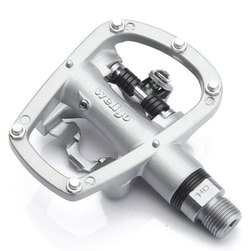 Wellgo R120B MTB Mountain road Bike Clipless Pedals With Cleats SPD Compatible Bicycle Aluminum alloy self-locking pedal