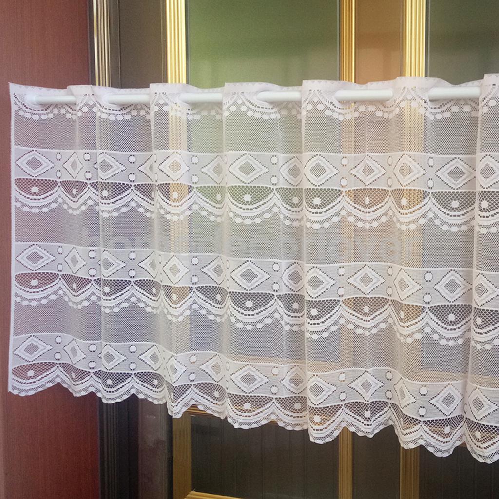 Fönster dressing polyester net kort gardin hem kök cafe gardin nivå halva fönster valances , 20 x 63 tum