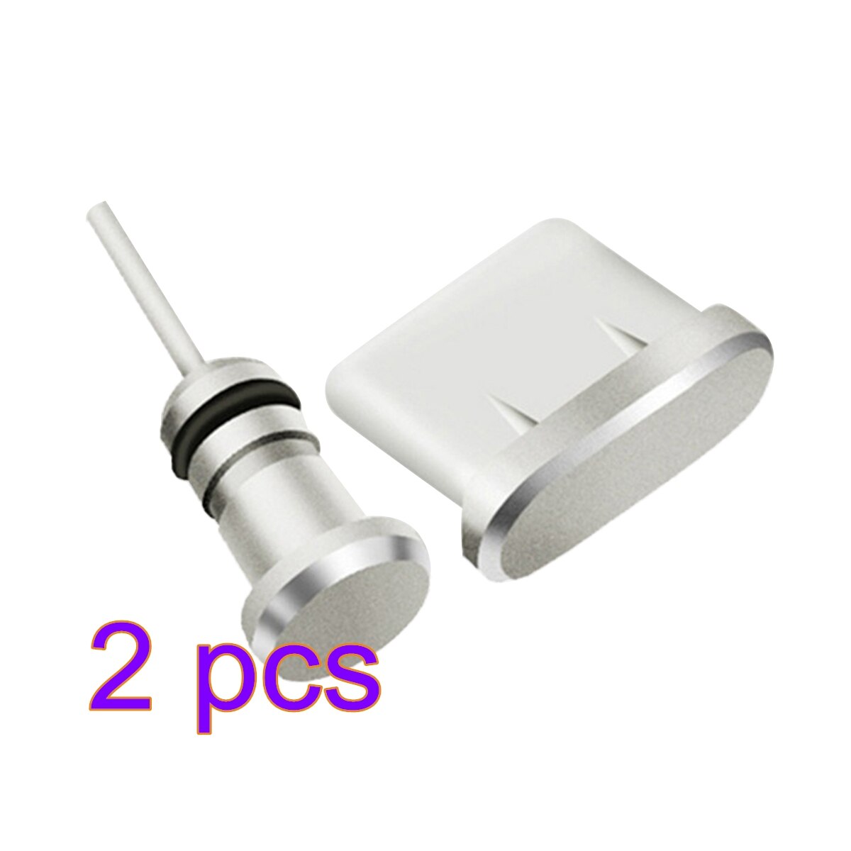 2 unids/set USB polvo enchufe Kit de carga tipo-C puerto de auriculares Jack polvo reemplazo para Xiaomi Huawei Samsung Dust Plug: PJ7333-03x2