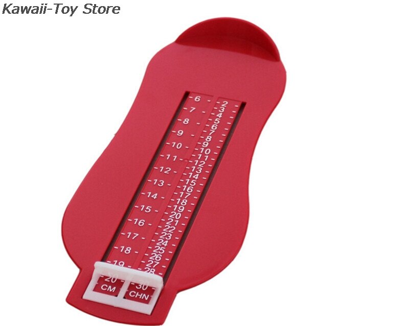 Medidor de medida de pie infantil para niños, herramienta de regla de medición de tamaño, zapato para bebés y niños, zapatos para niños pequeños, accesorios, calibre: Rojo