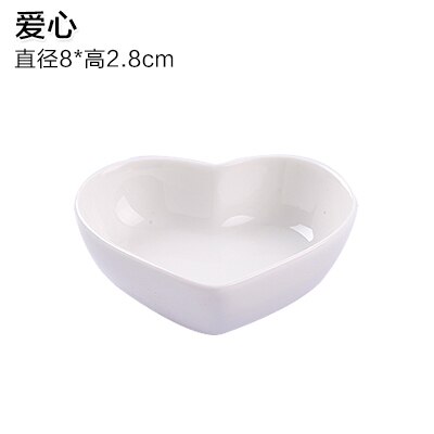 Assiettes en céramique blanche japonaise, plats de cuisine, Sauce d&#39;assaisonnement, vinaigre, plats multiplats, 1 pièce: Love