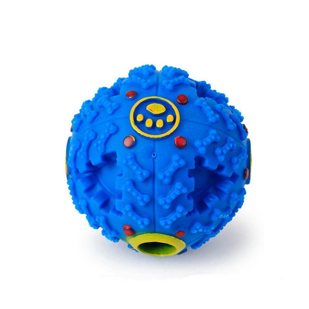 Soft Pet Dog Toys Funny Interactive Elasticity Ball Dog Chew Toy For Dog Tooth Clean Ball Of Food Pet Accessories: M / Blue